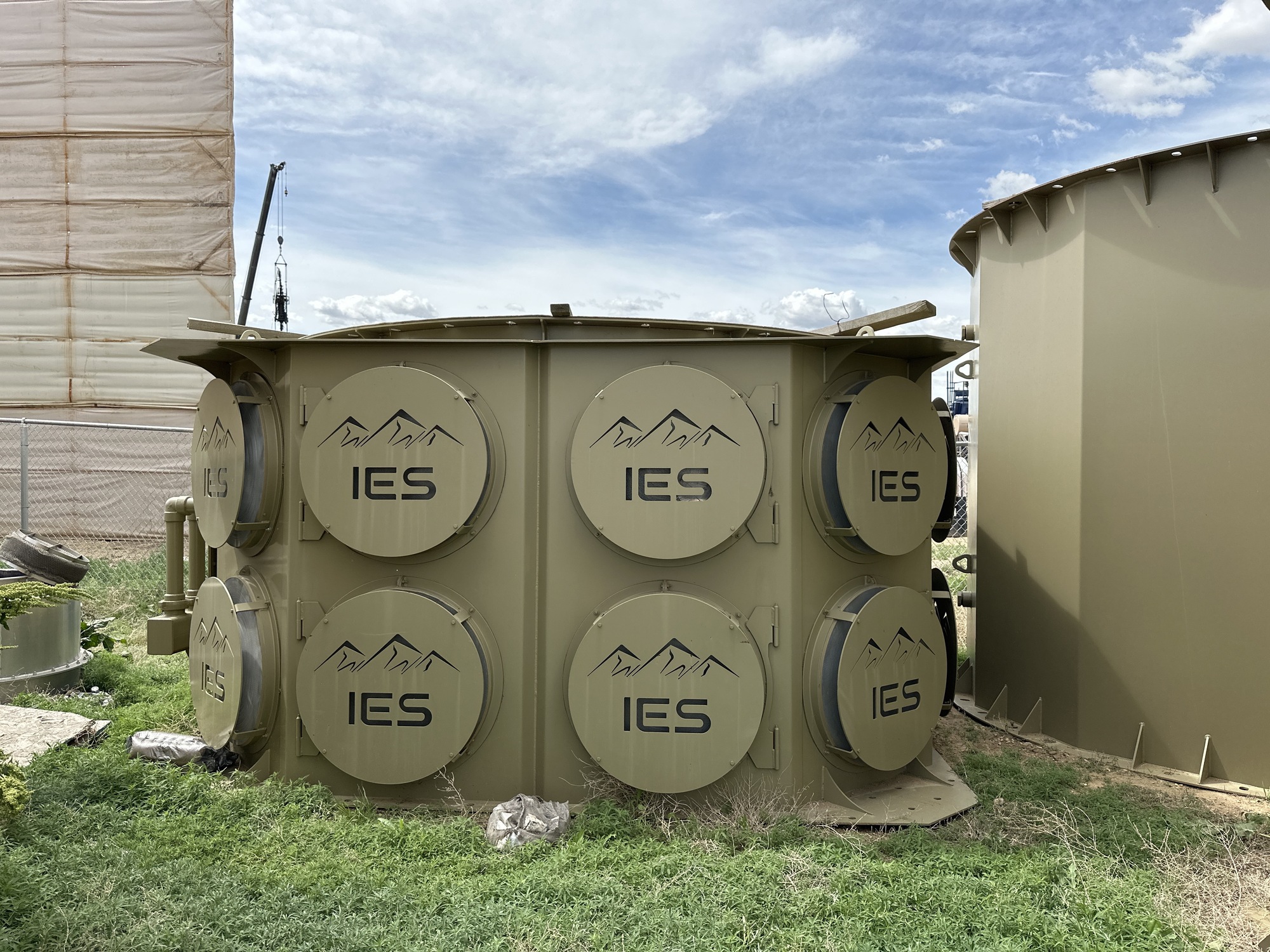144-inch IES ECD combustor and incinerator package in a Colorado equipment yard